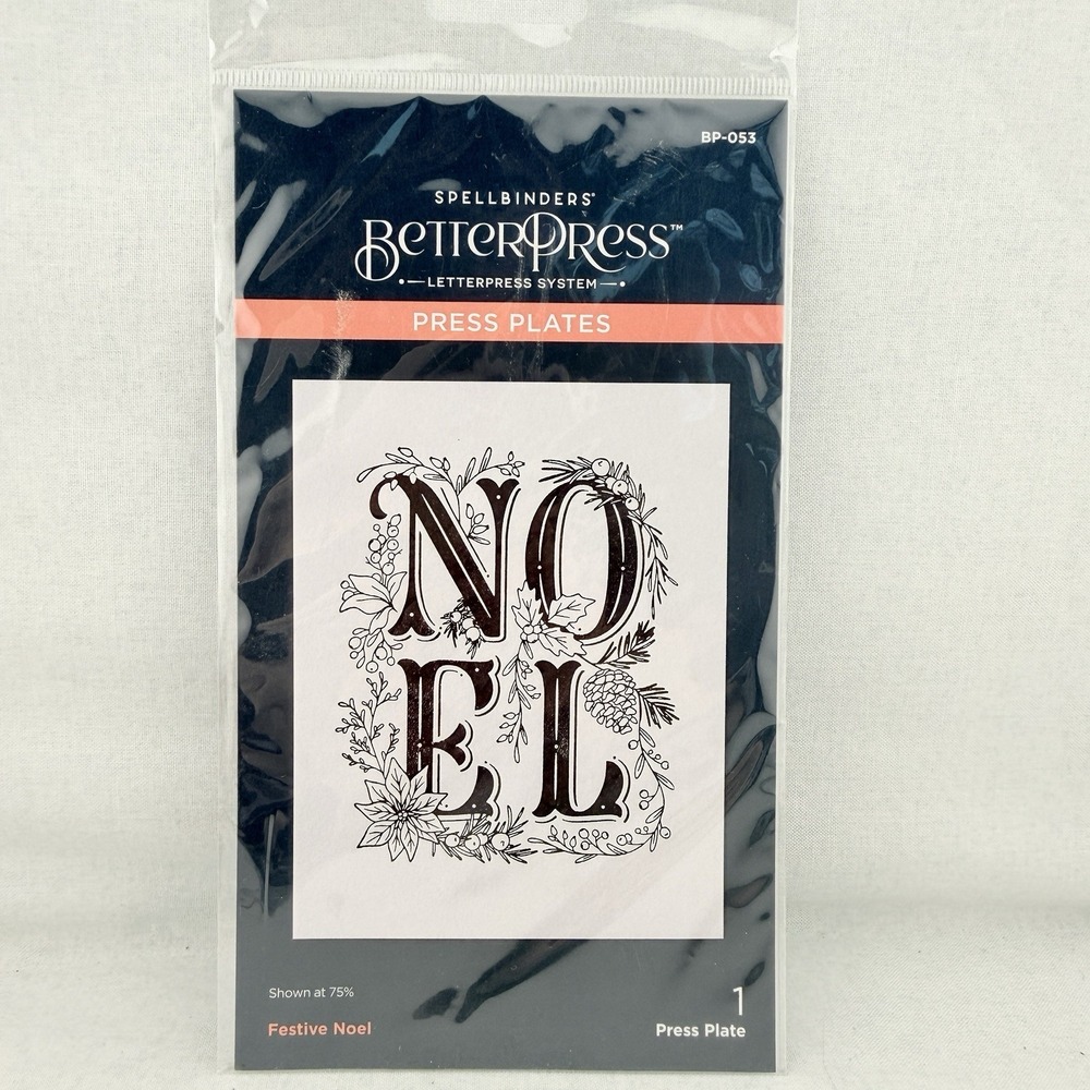Spellbinders BetterPress Christmas Press Plate - Festive Noel - BP-053 Paper Art